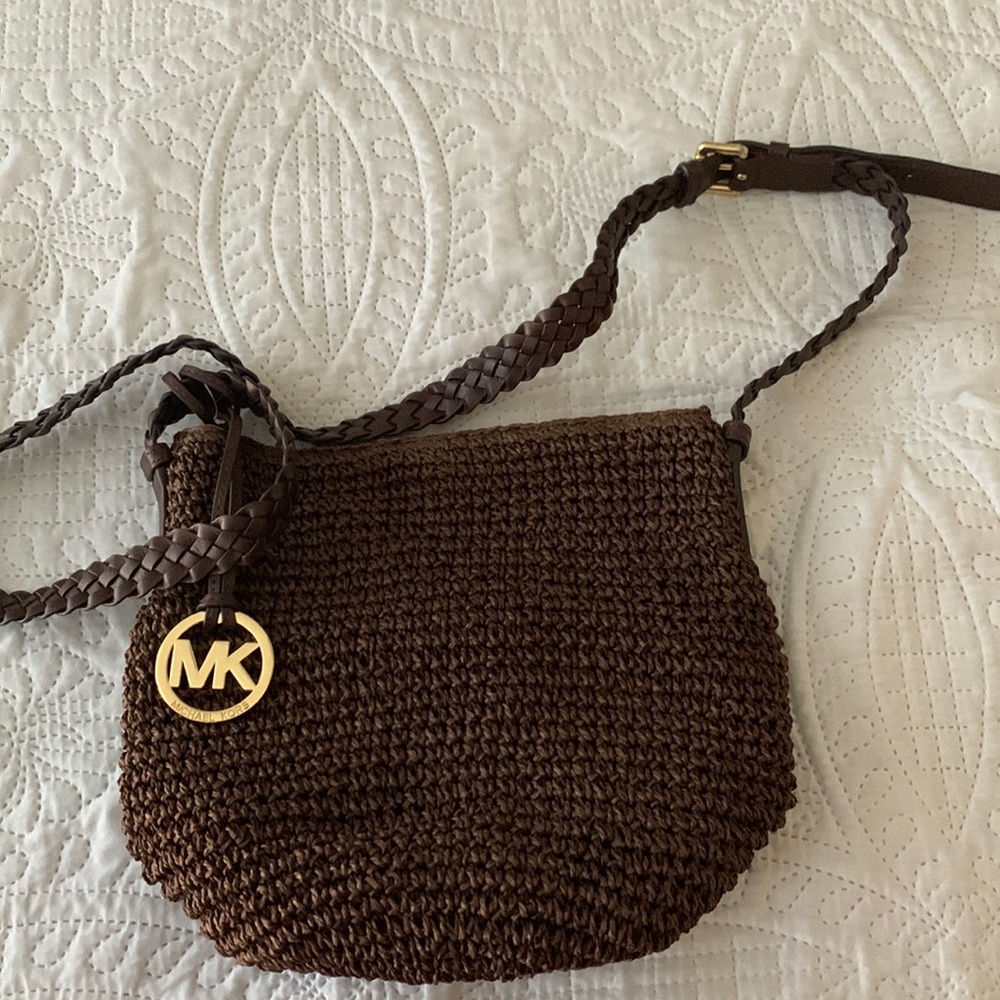 Michael Kors
Women's Natural Braided-Strap Raffia Cross-Body Bag
